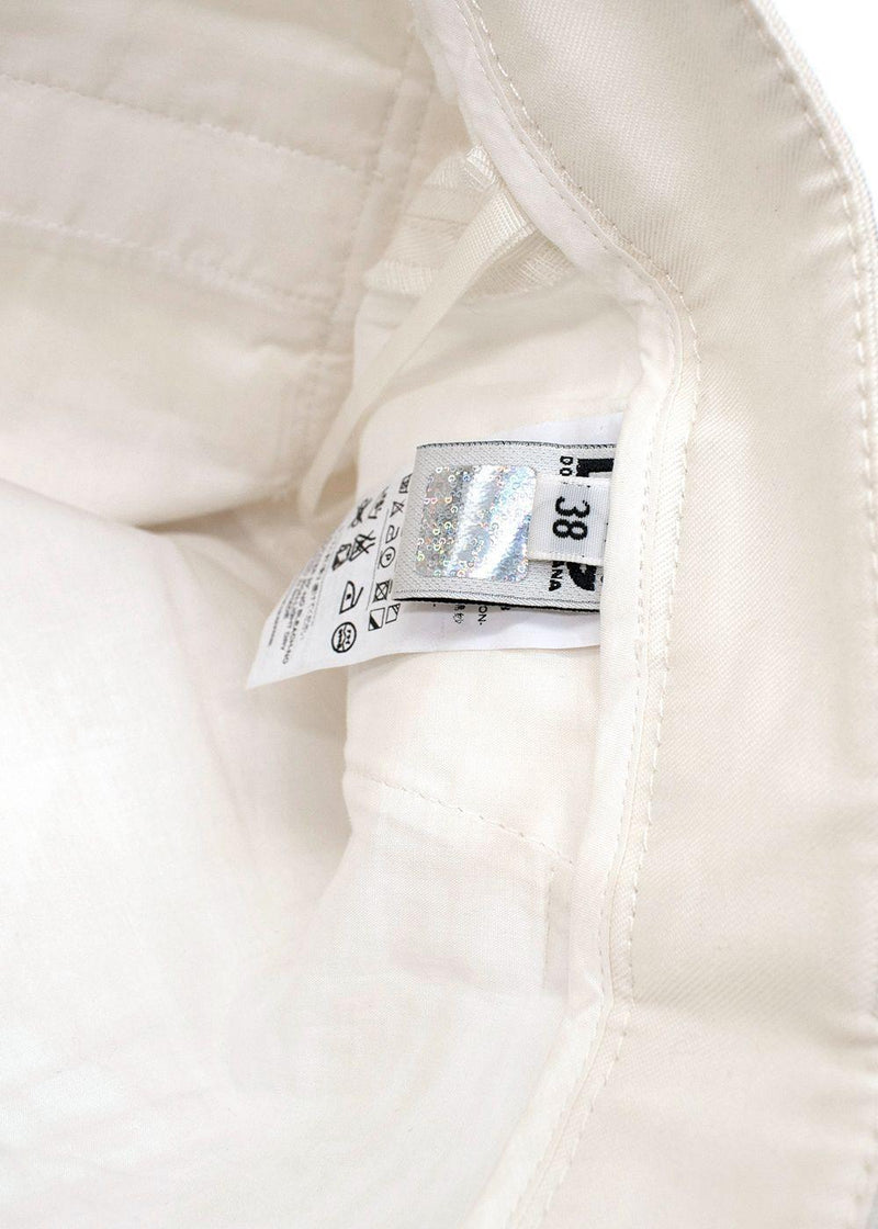 D&G White Cotton Shorts