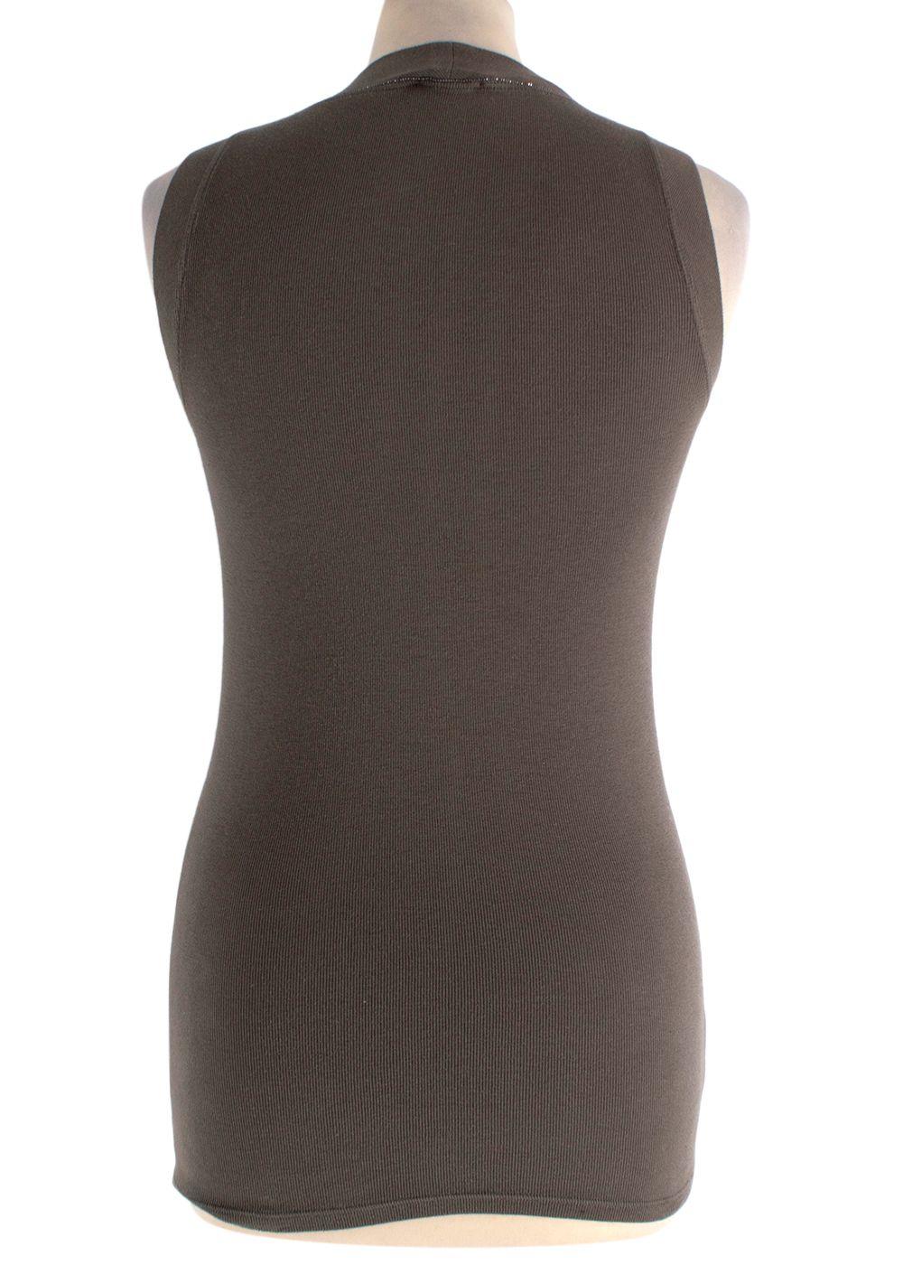 Brunello Cucinelli Soft Ribbed V Neck Tank Top