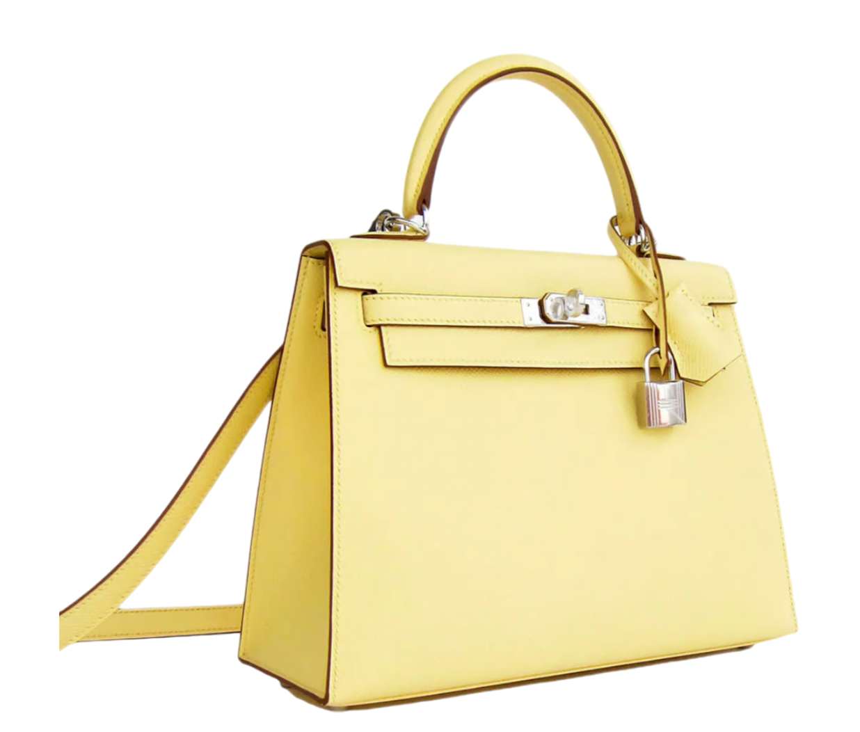 Hermès Jaune Kelly 25 cm in Epsom Leather  with Palladium Hardware