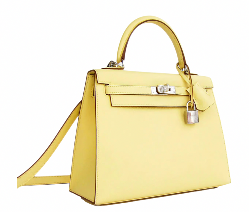 Hermès Jaune Kelly 25 cm in Epsom Leather  with Palladium Hardware