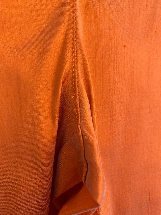 PAROSH Orange Silk Slim Fit Pants