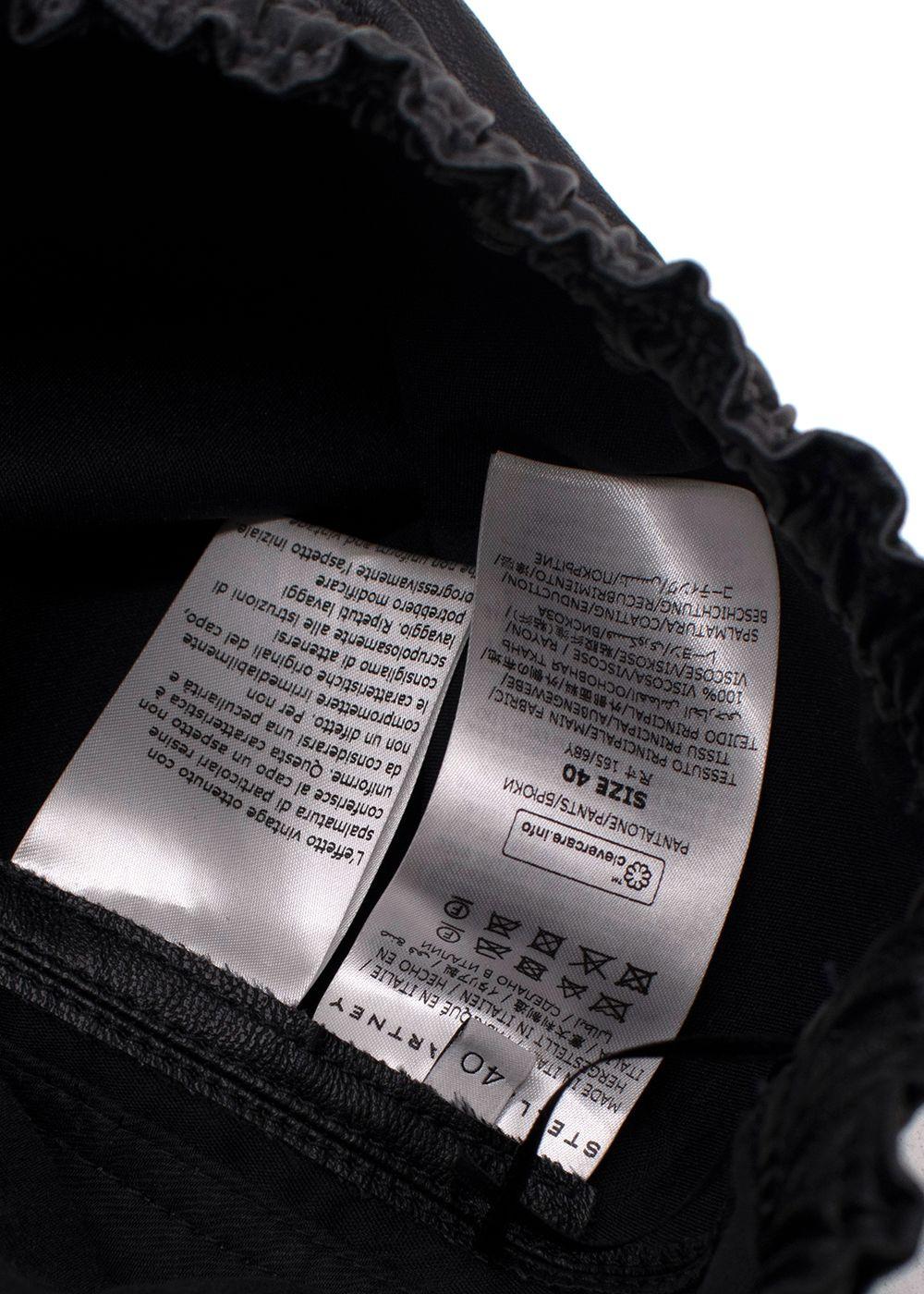 Stella McCartney Black Vegan Leather Joggers