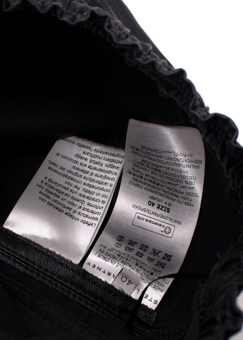 Stella McCartney Black Vegan Leather Joggers