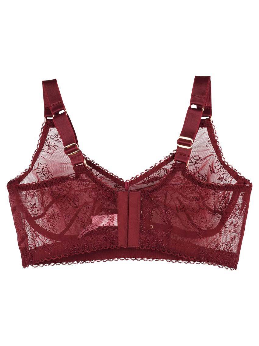 Agent Provocateur Burgundy Liv Floral Bra.
