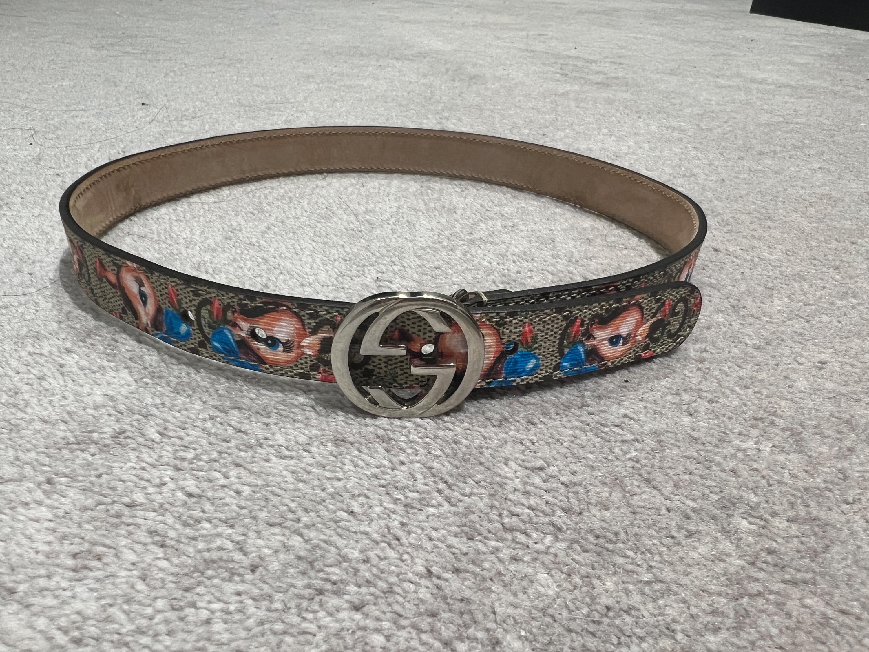 Kids 5Y Cartoon Print Slim GG Supreme Belt