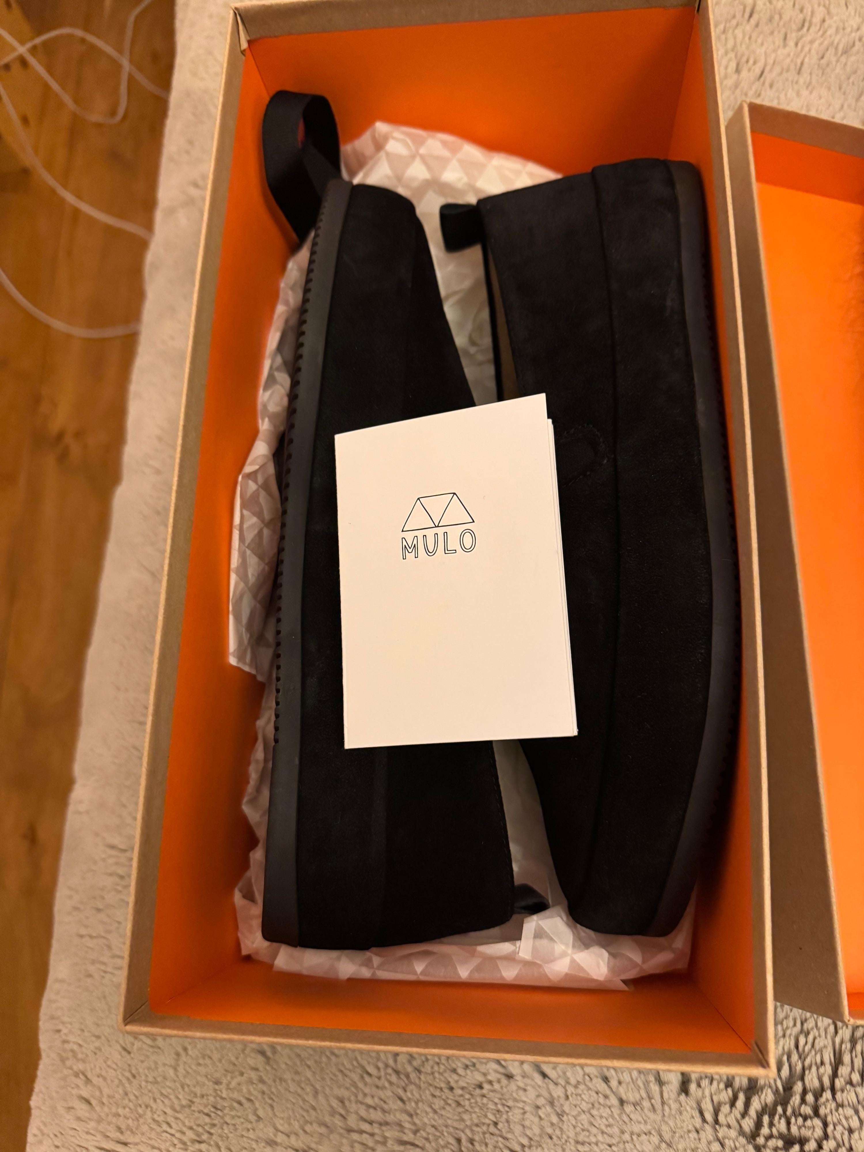 Mulo Black Suede Slippers