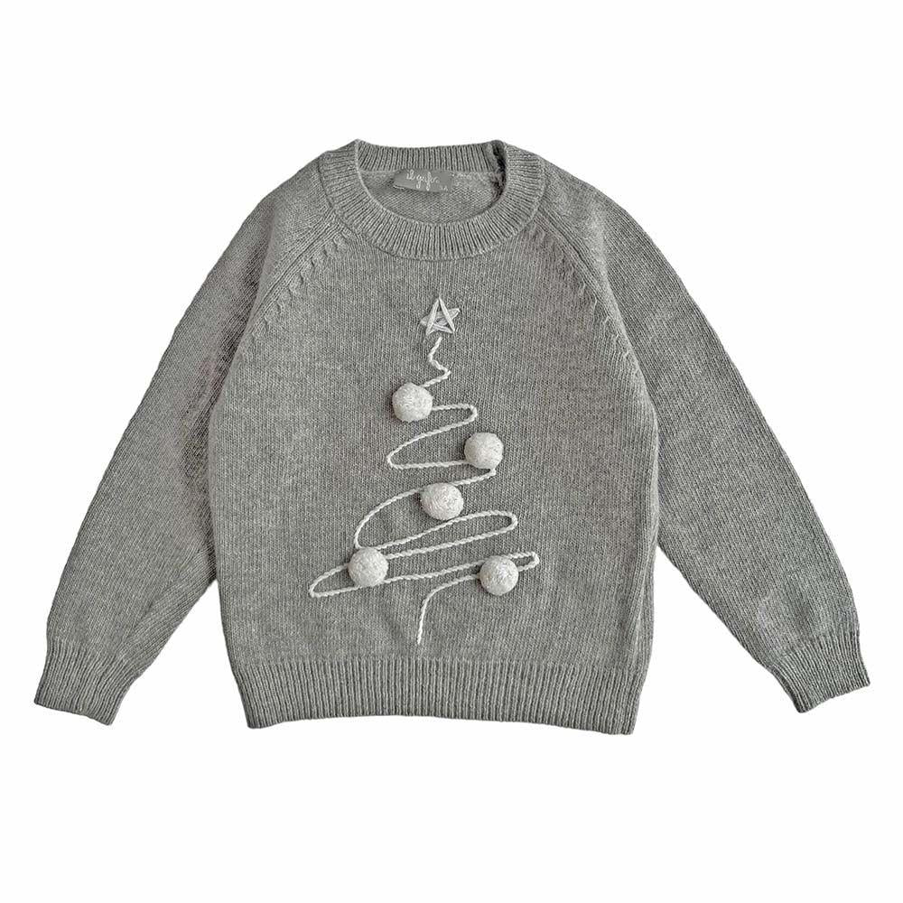 II Gufo Grey Merino Wool Christmas Jumper