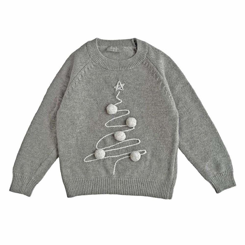 II Gufo Grey Merino Wool Christmas Jumper