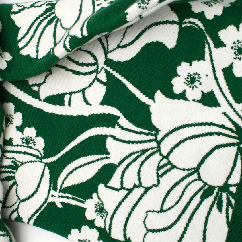 JoosTricot Green Floral Intarsia Hooded Jumper