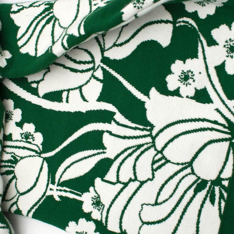 JoosTricot Green Floral Intarsia Hooded Jumper