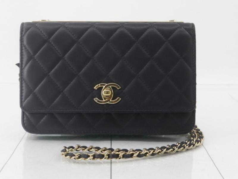 Chanel Quilted Black Leather Mini Flap Bag with Gold Tone Hardware