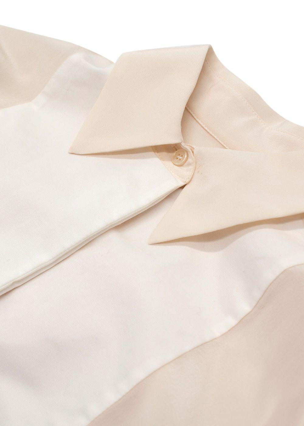 Victoria Beckham Ottoman-Paneled Silk Crepe De Chine Shirt