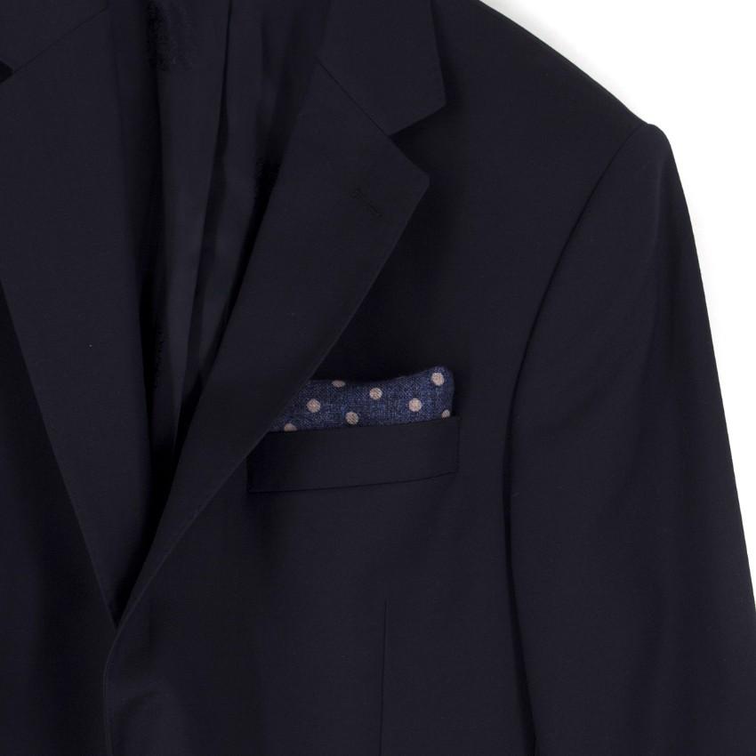 Di Maestro Wool Navy Polka dot Pocket Square
