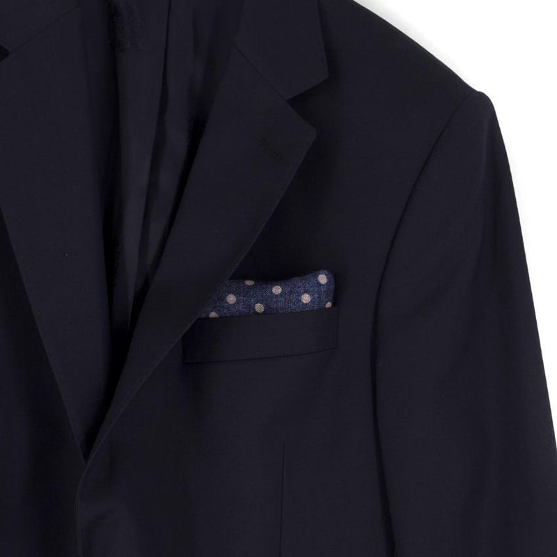 Di Maestro Wool Navy Polka dot Pocket Square
