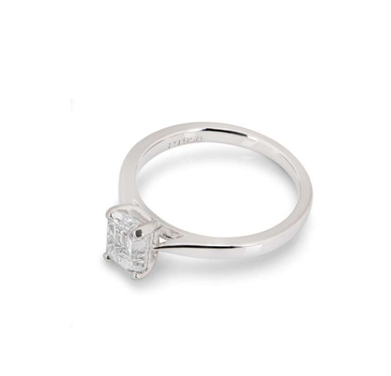 Bespoke Platinum Emerald Cut Diamond Ring