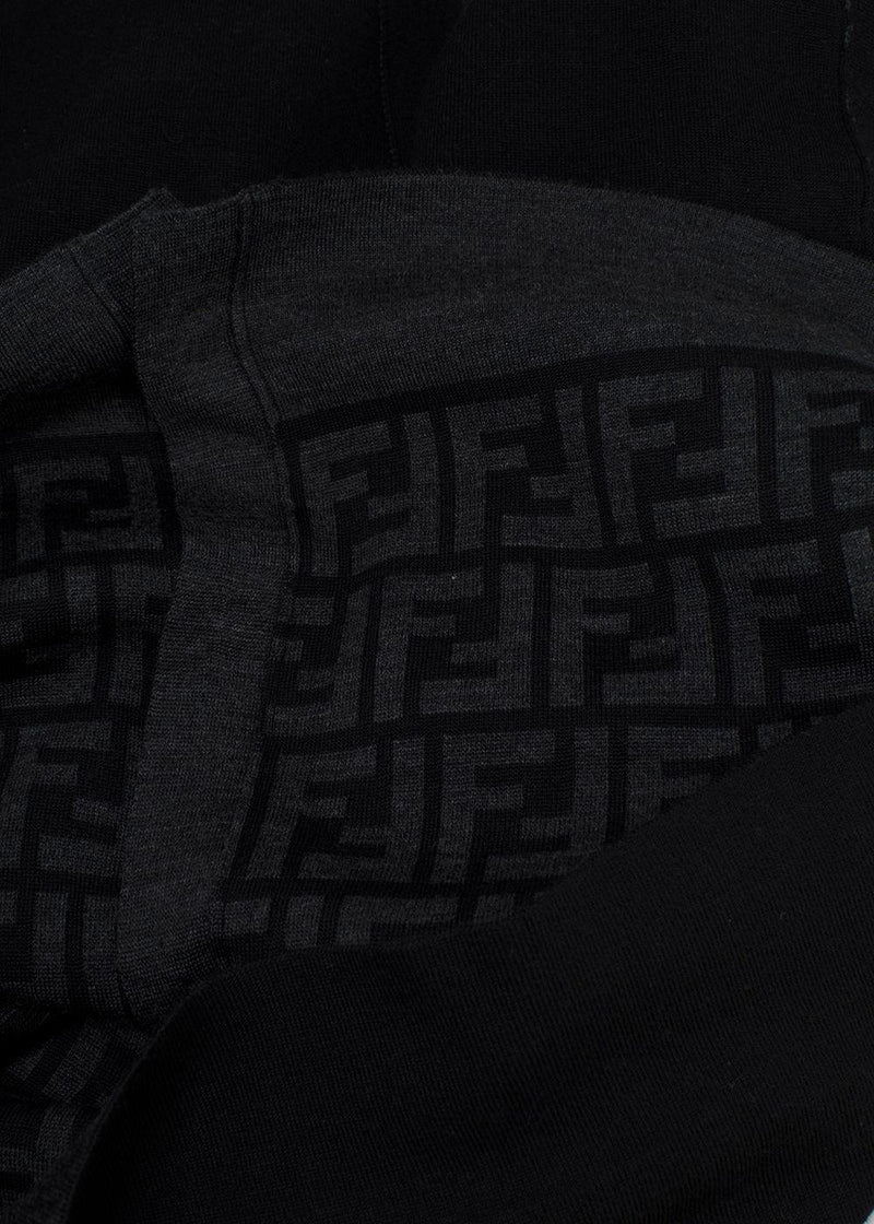 Fendi Black Knit Cardigan with Monogram Interior