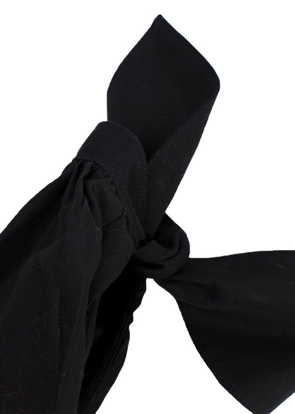 YSL Black Cotton Bow Detail  Blouse