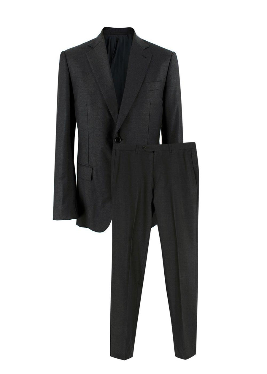 Ermenegildo Zegna Charcoal Single Breasted Wool Suit