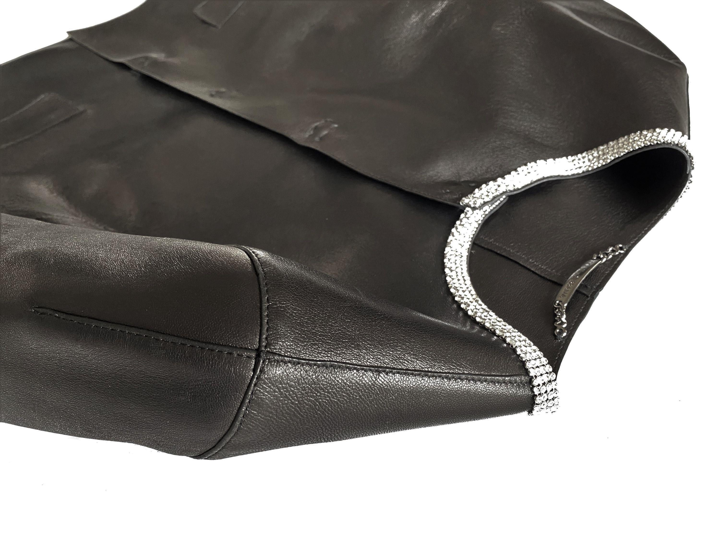 black leather cropped jacket