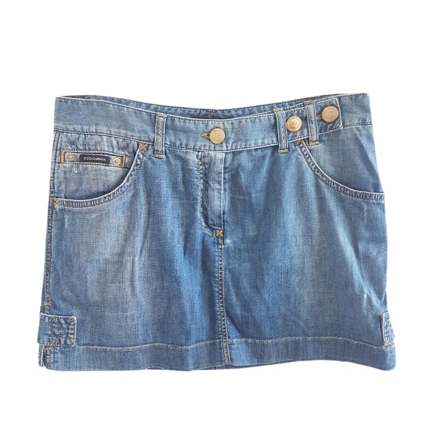 Dolce & Gabbana blue denim mini skirt