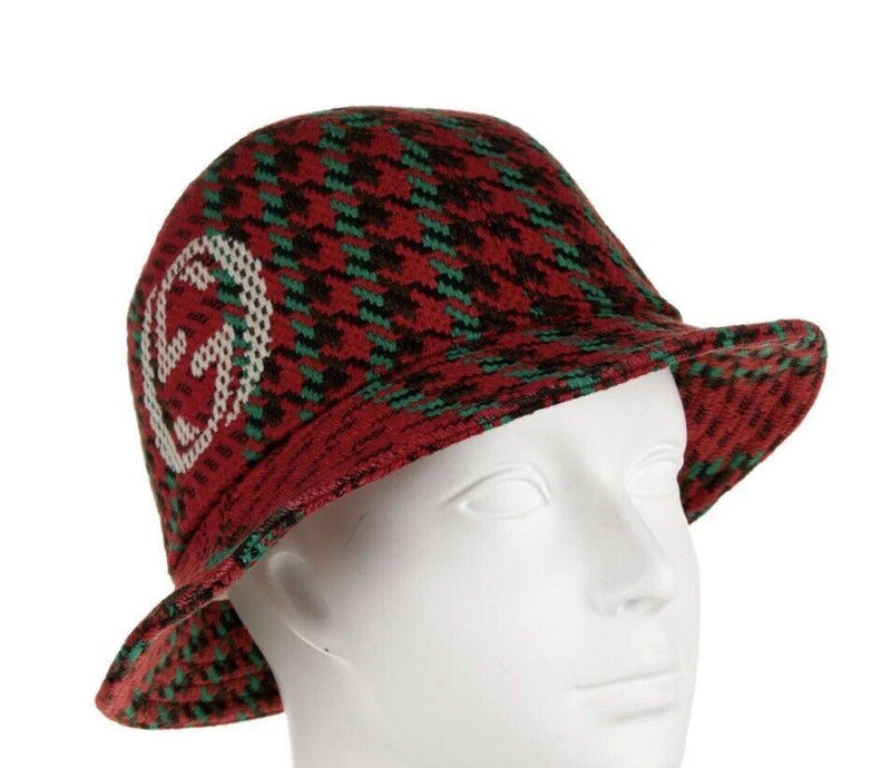 Gucci Red Tweed Fedora Hat