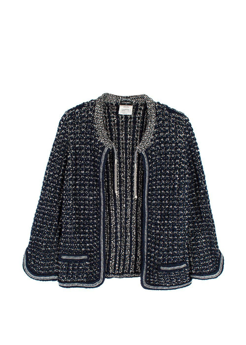 Chanel Navy Cotton Blend Knitted Cardigan