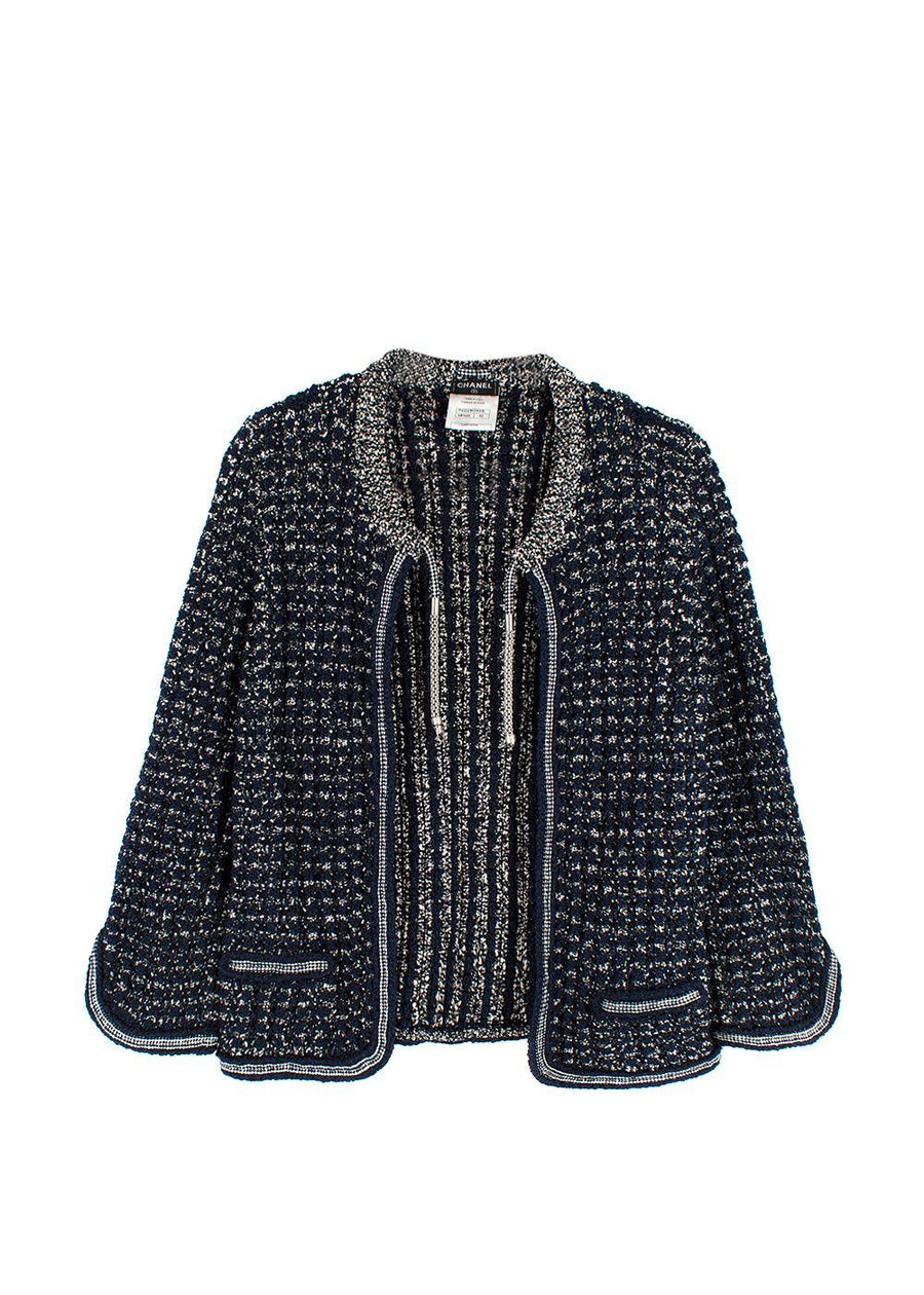 Chanel Navy Cotton Blend Knitted Cardigan