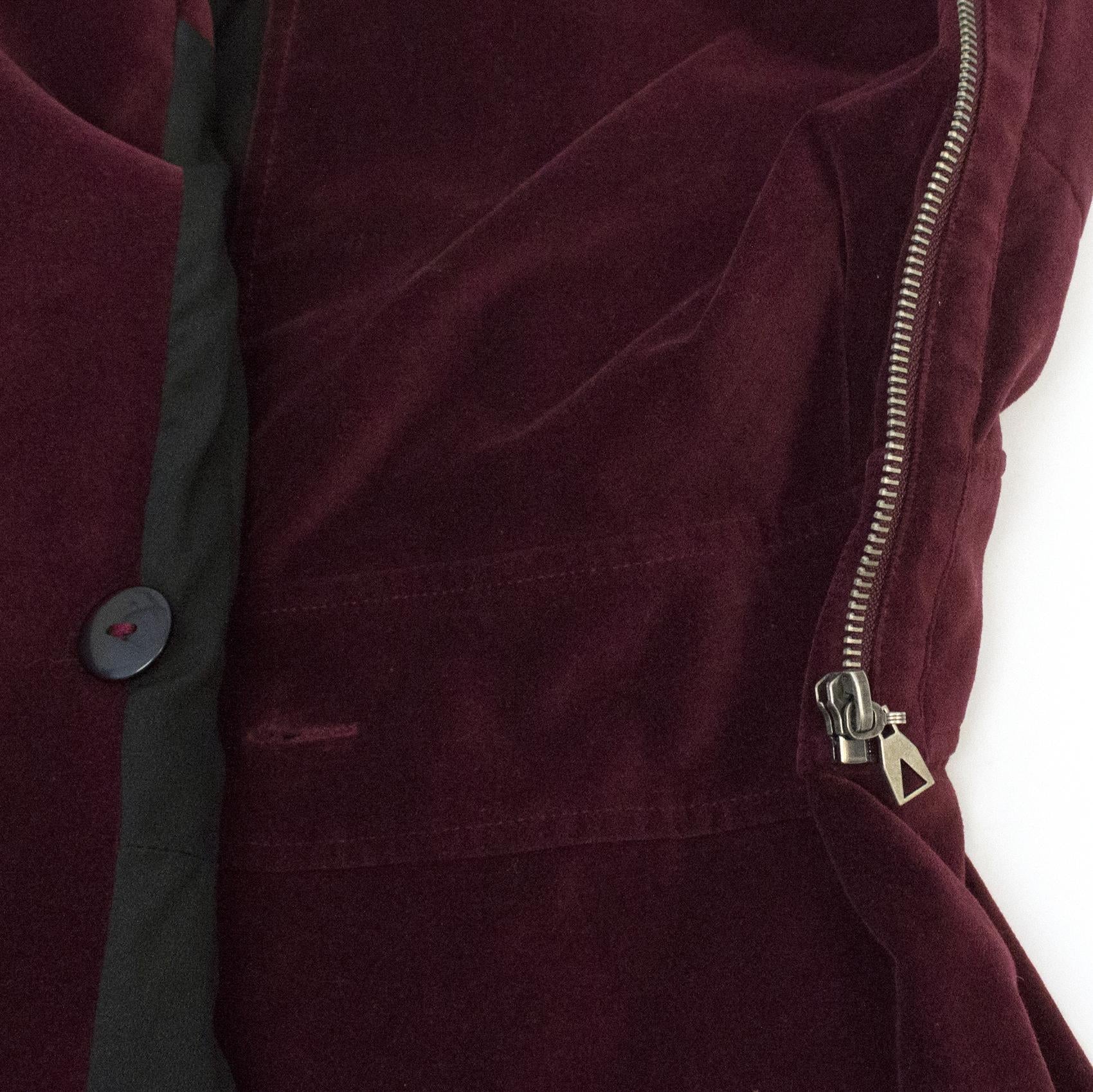 Eleven Paris Burgundy Velvet Zip Dress