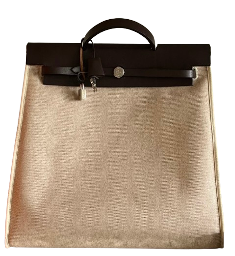 Hermes Beige Canvas Herbag