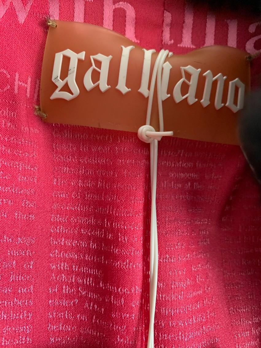 Galliano Black Embroidered Rabbit Fur Coat