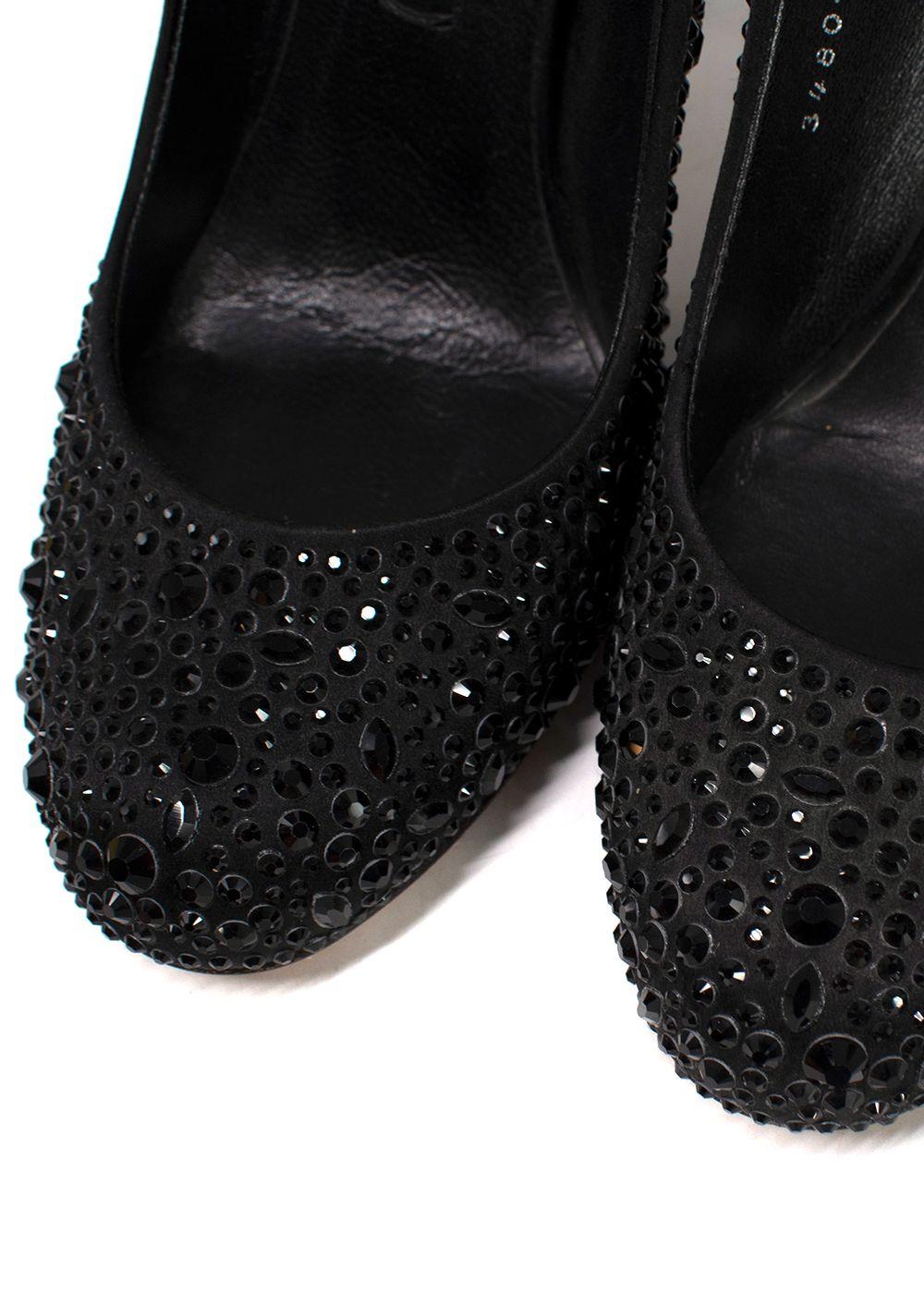 Gina Black Swarovski Crystal Embellished Pumps