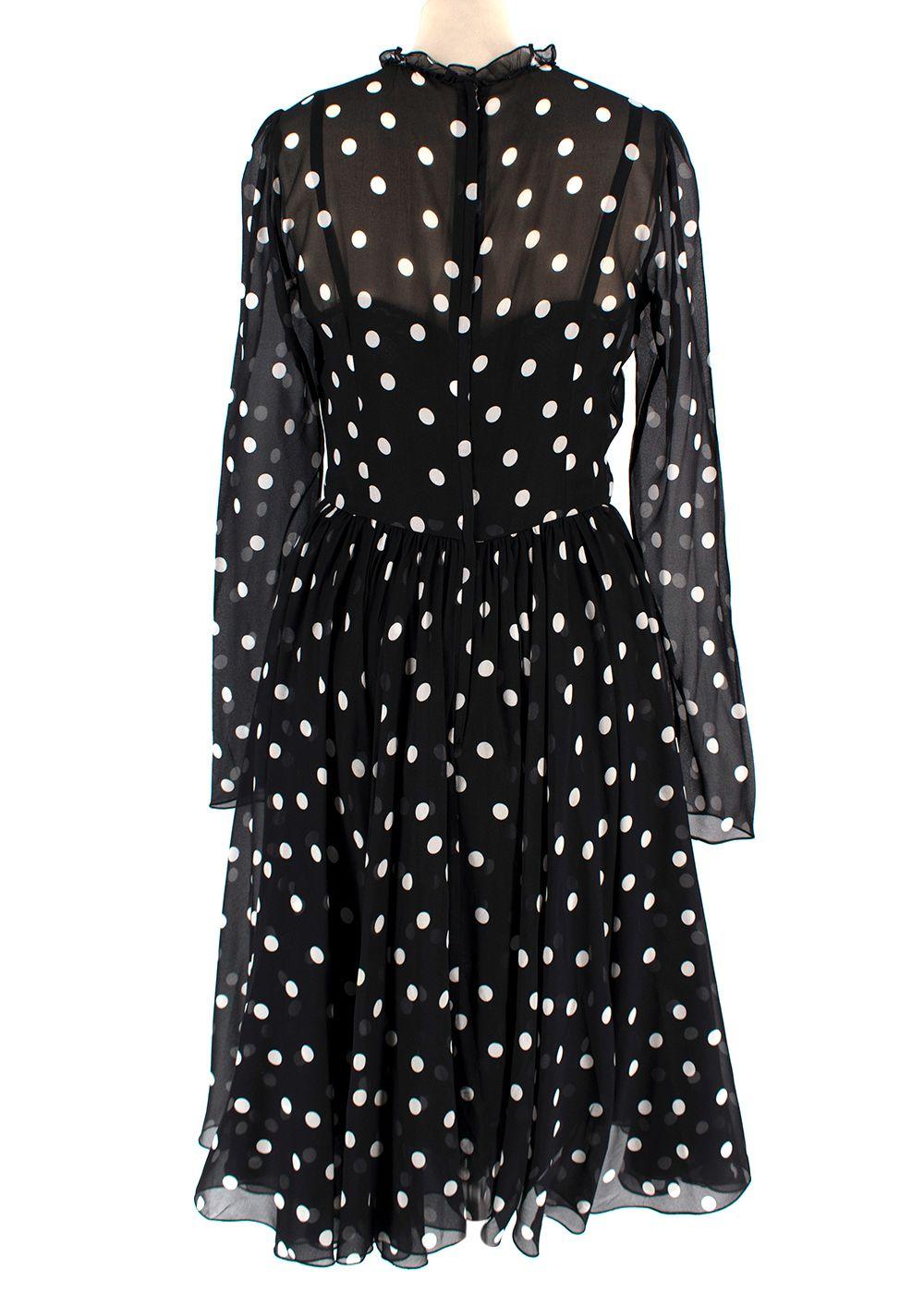 Dolce & Gabbanna Black Semi Sheer Polka Dot Dress