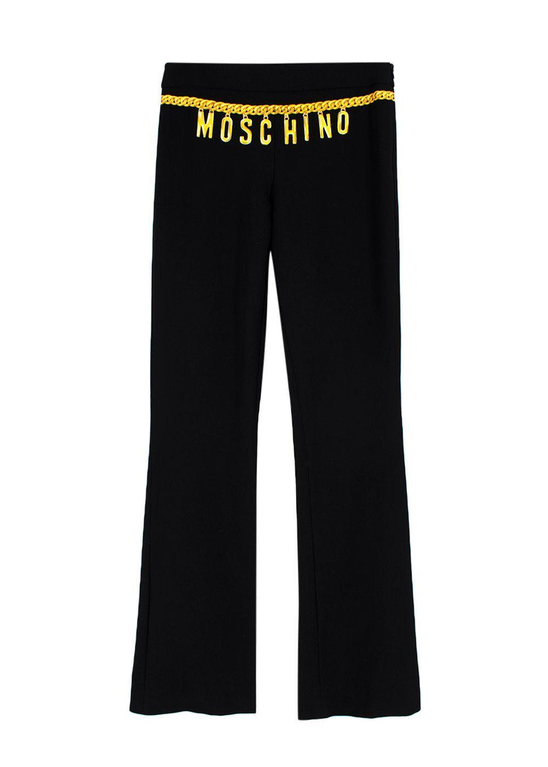 Moschino Couture Black Chain Print Trousers