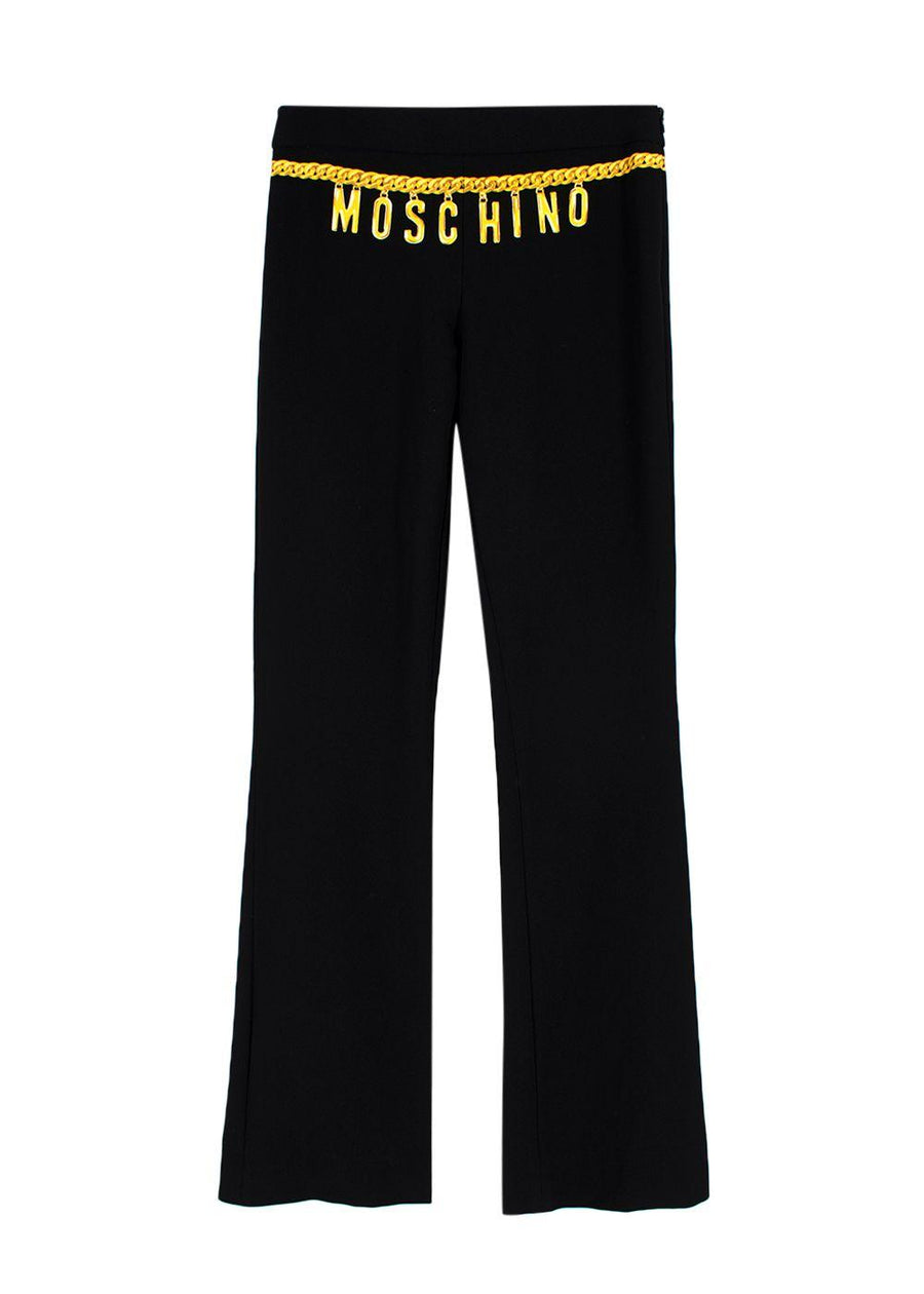 Moschino Couture Black Chain Print Trousers