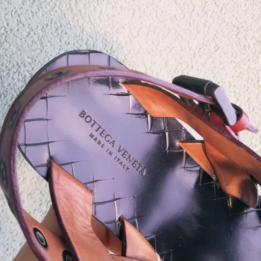 Bottega Veneta red leather sandals