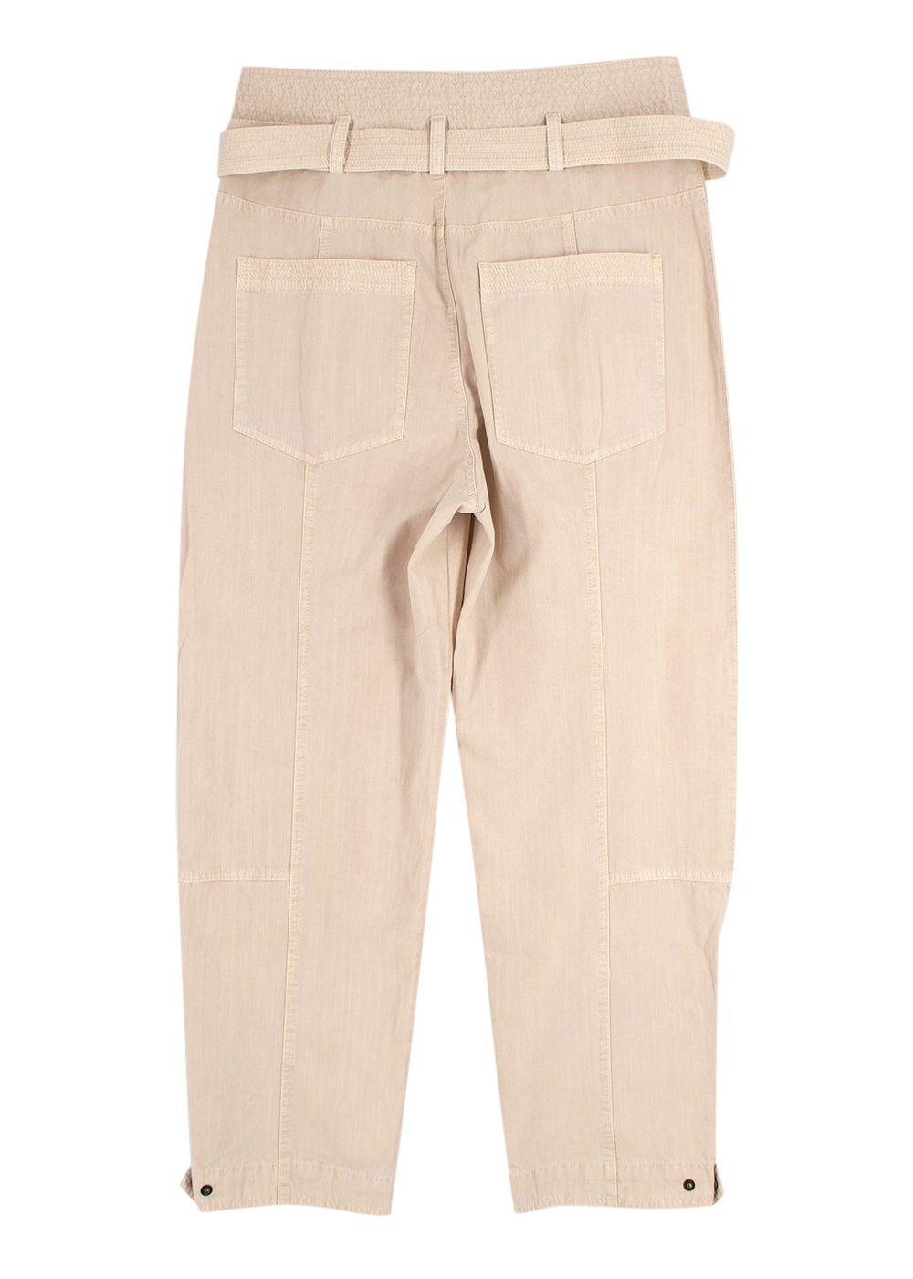 Ulla Johnson Beige Oliver High Rise Belted Trousers