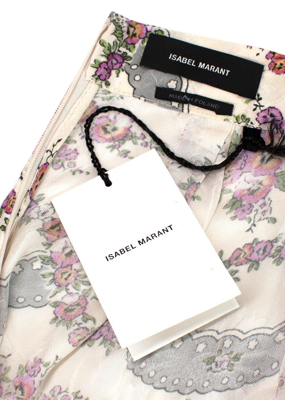 Isabel Marant Floral Print Ruched Asymmetric Skirt