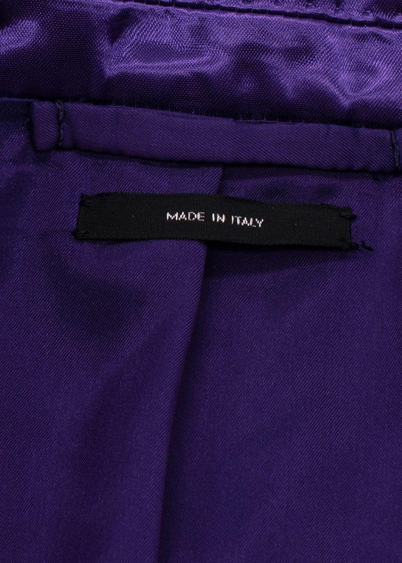Tom Ford Purple Single-Breasted Satin Blazer