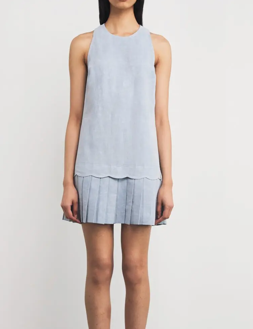 Claudie Pierlot  Denim Pleated Mini Dress