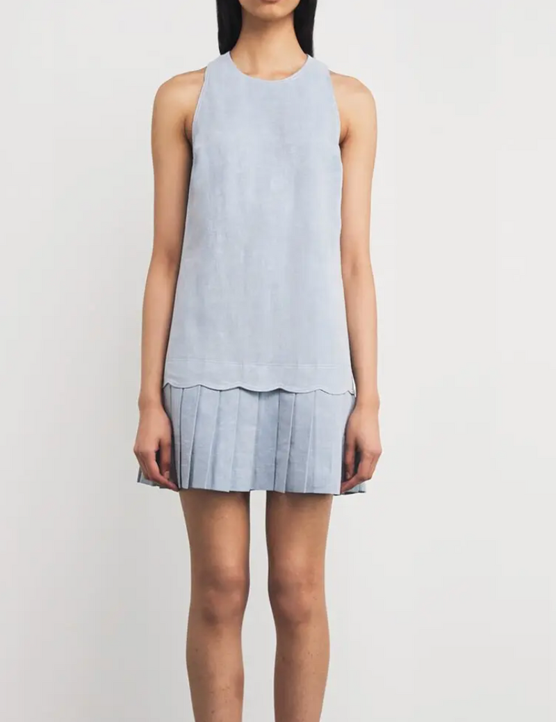 Claudie Pierlot  Denim Pleated Mini Dress