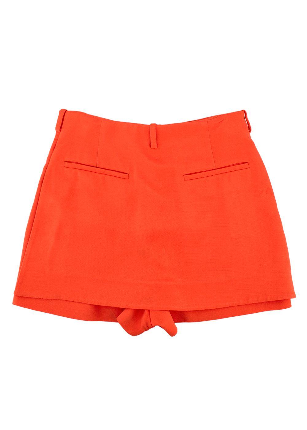 Orange Wool  Asymmetric Skort