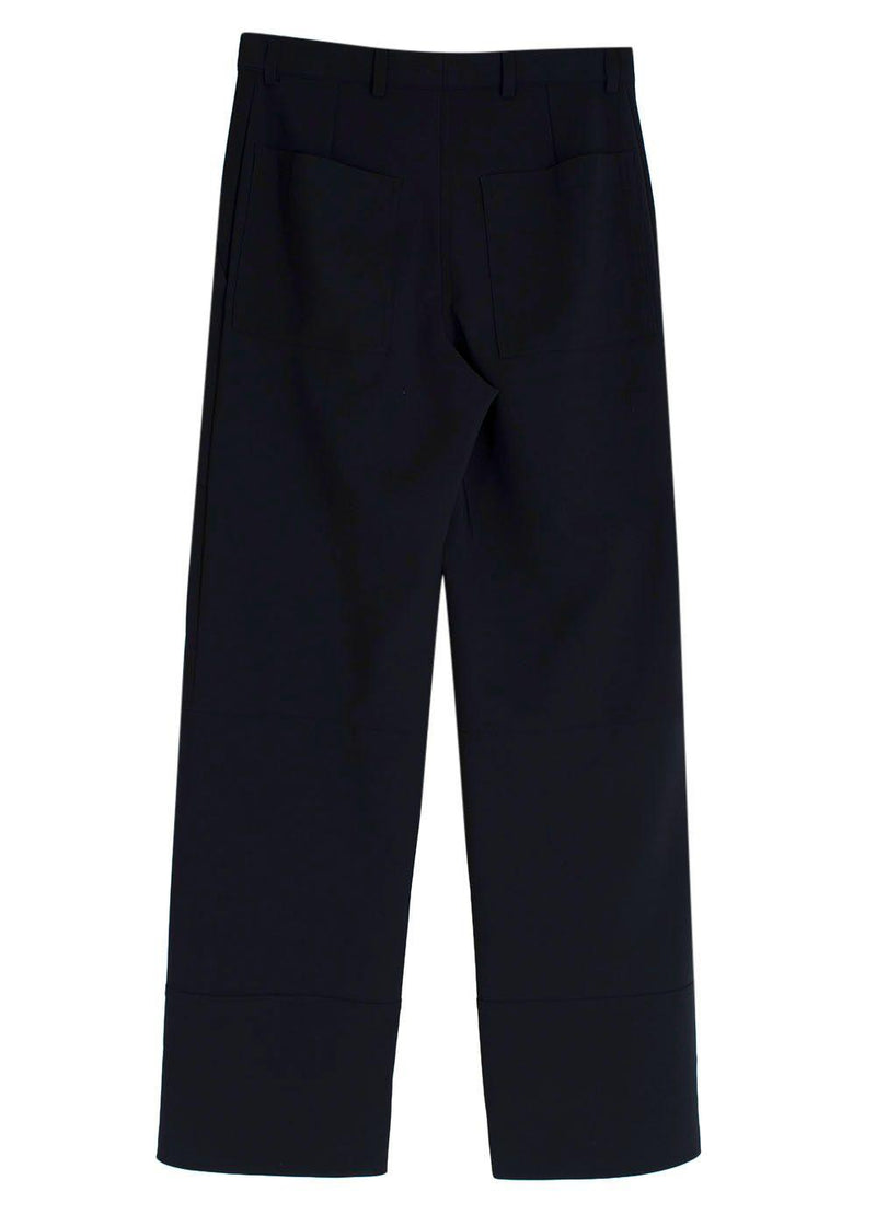 Black Satin Wide Leg Trousers