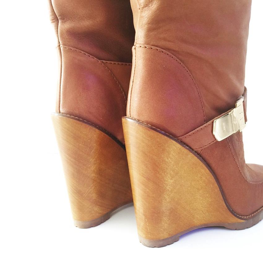 Mulberry Tillie Brown Leather Knee High Boots