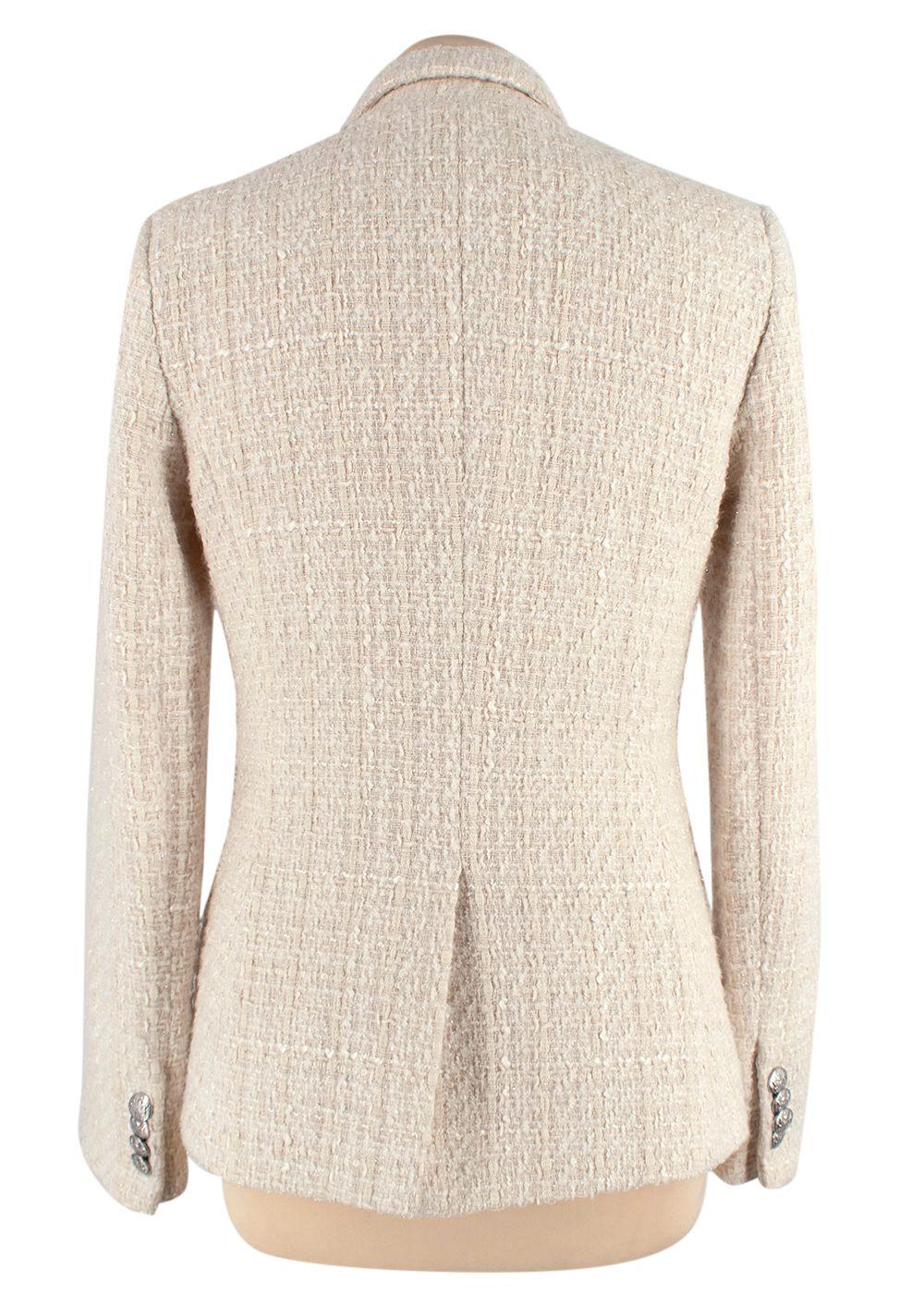 Veronica Beard Ivory Tweed Blazer