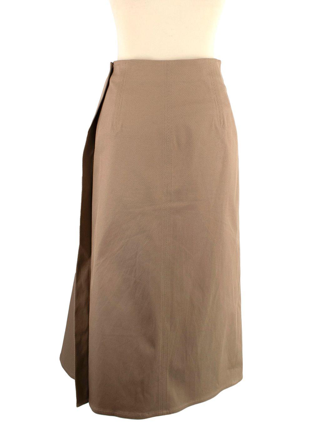 Dior beige cotton twill asymmetric skirt