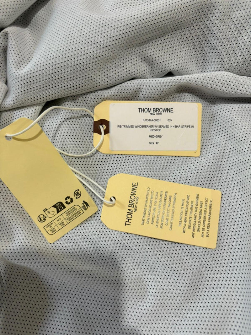Thom Browne Grey Ripstop Bomber Jacket