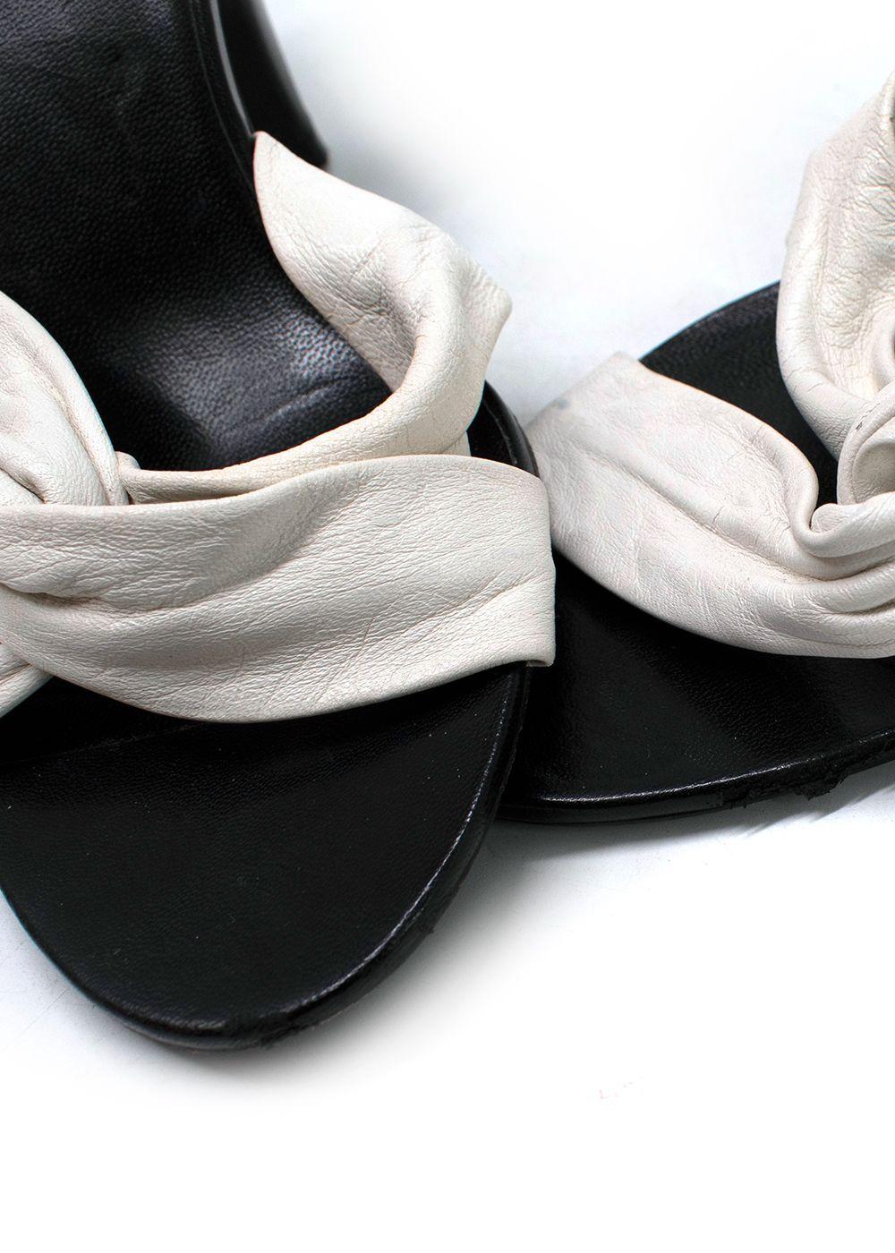 Celine Black and White Leather Twist Pumps