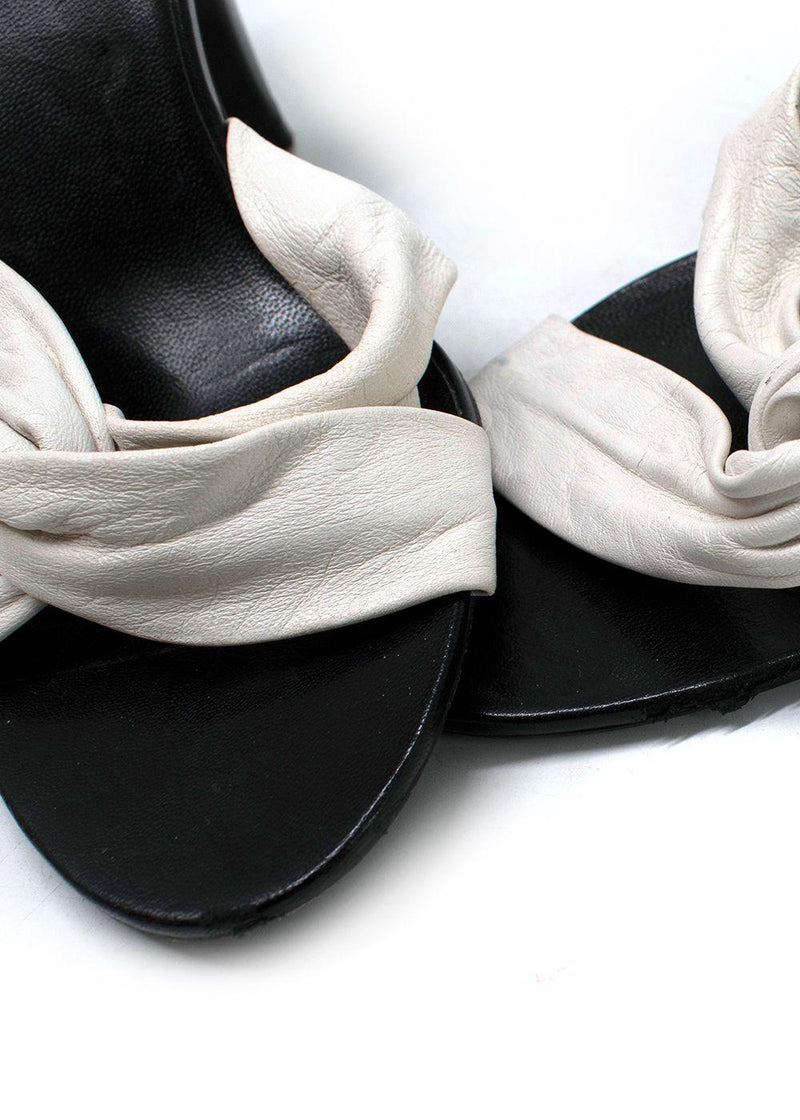 Celine Black and White Leather Twist Pumps