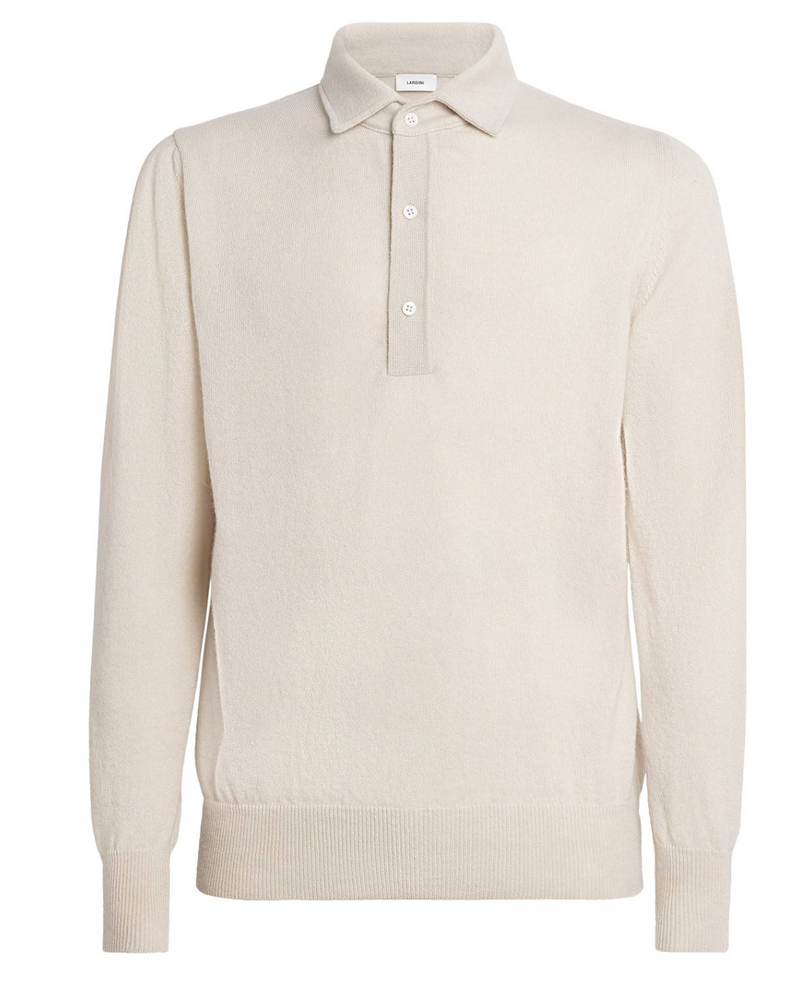 Lardini Cashmere Long-Sleeve Polo Shirt