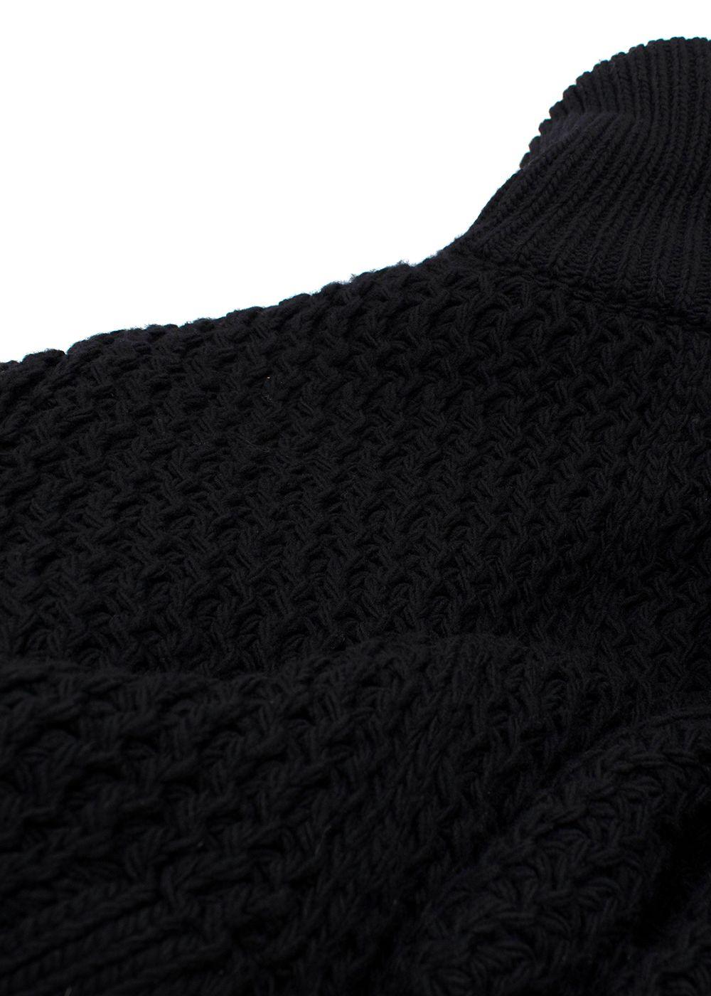Chanel Black Longline Wool Cardigan with Embellished Button Detail
